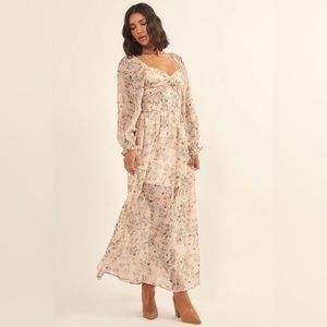 Promesa “Garden Breeze Floral Chiffon Maxi Prairie Dress” 🧡